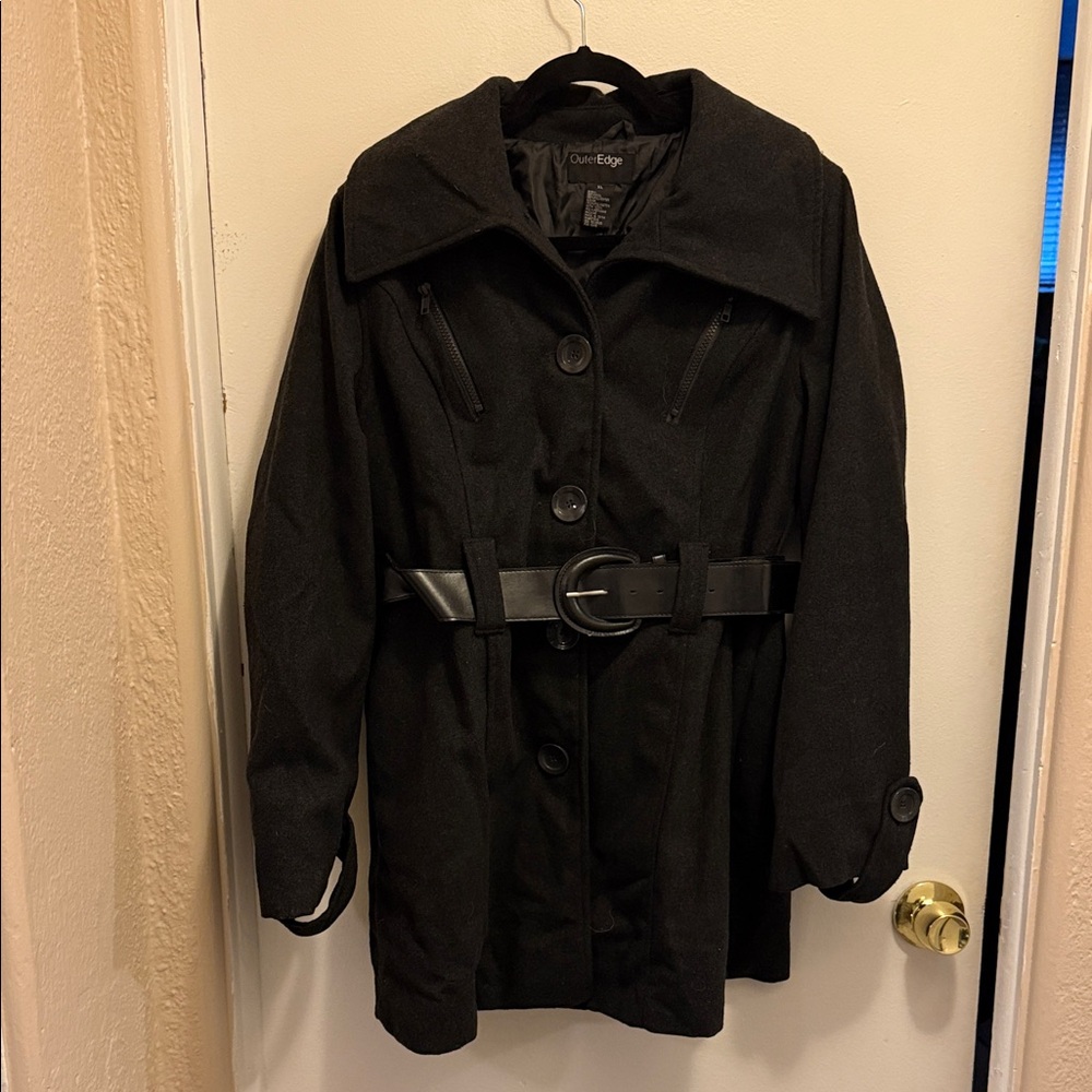 Outer Edge Black Trench Coat